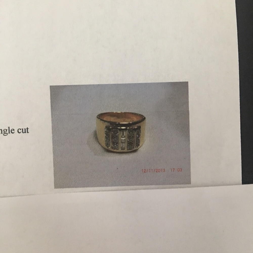 14k yellow gold men’s diamond barrel ring